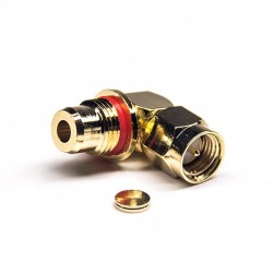 20pcs Waterproof SMA Male Connector Right Angled Bulkhead Solder Type