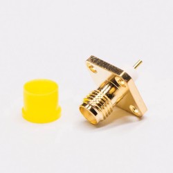 4 Hole Flange SMA Connector Jack for Panel Mount with Extended PTFE