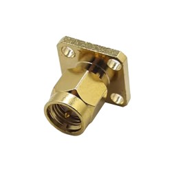 4 Hole Flange SMA Connector Male for Panel Mount with Solder Pot