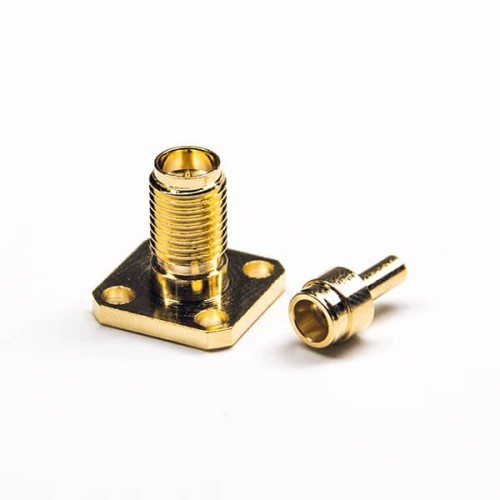 4 Hole flange SMA RP Female Connector Solder Type PTFE Crimp Type Gold Plating 4 Hole flange SMA RP Female Connector Solder Type PTFE Crimp Type Gold Plating