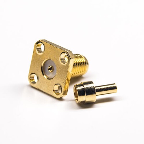 4 Hole flange SMA RP Female Connector Solder Type PTFE Crimp Type Gold Plating 4 Hole flange SMA RP Female Connector Solder Type PTFE Crimp Type Gold Plating