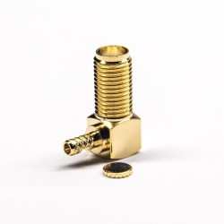 90 Degree Female Connector SMA Right Angled Crimp Type Gold Plating
