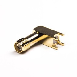 90° SMA Connector Threaded Right Angled Through Hole for PCB 50 Ohm