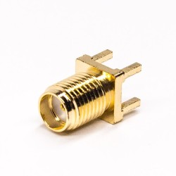 Bulkhead SMA Connector Female Straight Through Hole for PCB Mount