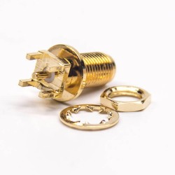 Bulkhead SMA Straight Jack Connector for PCB Through Hole