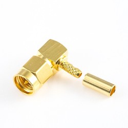 Crimp Type SMA Male Connector 90 Degree for RG174/RG316/LMR100