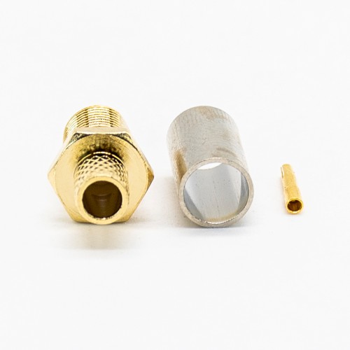 Female SMA Connector 180 Degree Golder Plating Crimp Type for Coaxial Cable RG58 Female SMA Connector 180 Degree Golder Plating Crimp Type for Coaxial Cable RG58