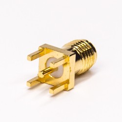 Female SMA Connector 180 Degree Through Hole for PCB Mount