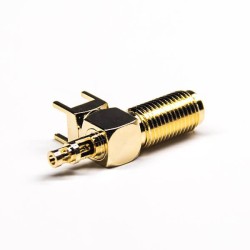 Female SMA Type Connector Through Hole Crimp Window Solder Gold Plating