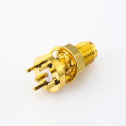 Front Bulkhead SMA Jack Connector PCB Mount Straight DIP Type