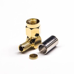 Male 90 Degree SMA Connector Right Angled Crimp Type for RG58 Cable