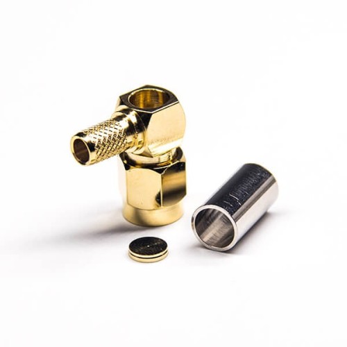Male 90 Degree SMA Connector Right Angled Crimp Type for RG58 Cable Male 90 Degree SMA Connector Right Angled Crimp Type for RG58 Cable