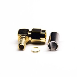 Male 90 Degree SMA Connector Right Angled Crimp Type for RG58 Cable