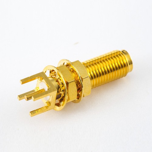 PCB SMA Connector Female Straight DIP Type Panel Mount Front Bulkhead PCB SMA Connector Female Straight DIP Type Panel Mount Front Bulkhead