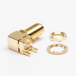 RF Connector SMA Female Right Angle PCB Mount Connector