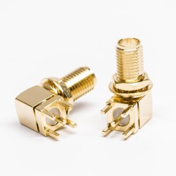 RF Connector SMA Female Right Angle PCB Mount Connector