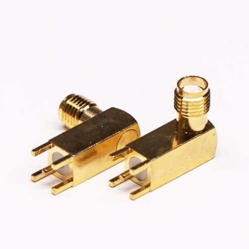RF SMA Female Connector Right Angled for PCB Mount RF SMA Female Connector Right Angled for PCB Mount