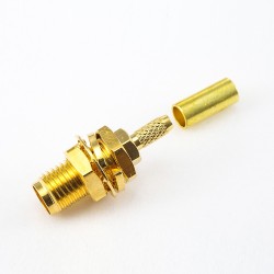 RG174/RG316/LMR100 SMA Connector Female 180 Degree Panel Mount Front Bulkhead Crimp Type