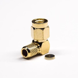 Right Angled SMA Connector Male Crimp Type for RG6 Coaxial Cable