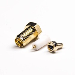 RP Female SMA Connector 180 Degree 50 Ohm Crimp Type Solder Type