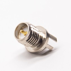 RP SMA Female Straight Connector Plate Edge Mount for PCB Mount