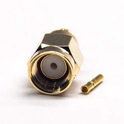 RP SMA Male Connector Straight Crimp Type Gold Plating for Cable 5D-FB