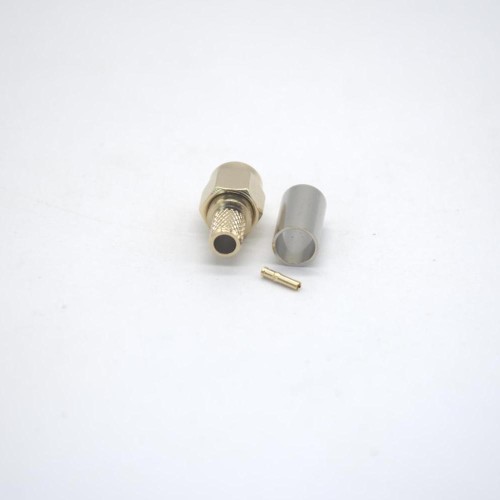 RP SMA Male Connector Straight Crimp Type Gold Plating for Cable 5D-FB RP SMA Male Connector Straight Crimp Type Gold Plating for Cable 5D-FB