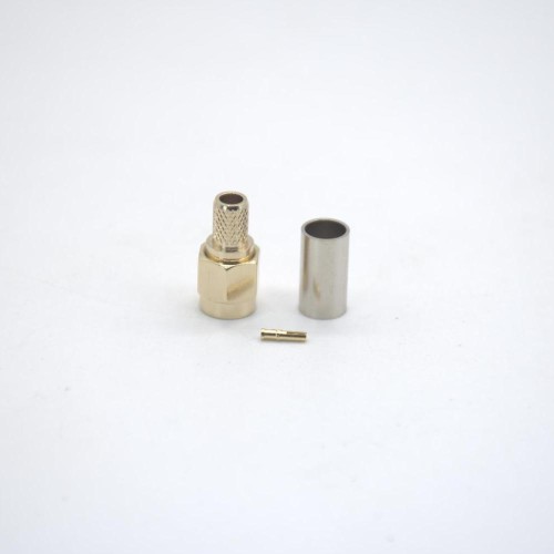 RP SMA Male Connector Straight Crimp Type Gold Plating for Cable 5D-FB RP SMA Male Connector Straight Crimp Type Gold Plating for Cable 5D-FB