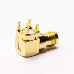 RP SMA RP Female Connector Angled DIP Type for PCB Mount