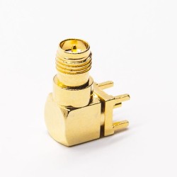 RP SMA RP Female Connector Angled DIP Type for PCB Mount