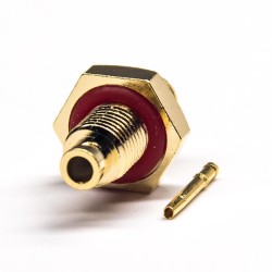 SMA Bulkhead 180 Degree Female Connector Solder Type 50 Ohm Gold Plating