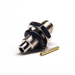 SMA Bulkhead Female 180 Degree Wire Solder Crimp Type for Coaxial Cable
