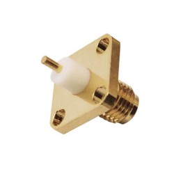 SMA Coaxial Connector Female Straight Square Flange for Panel Mount