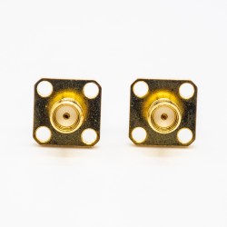 SMA Coaxial Connector Female Straight Square Flange for Panel Mount