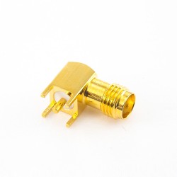 SMA Connector Female 50 Ohm PCB Mount Angled DIP Type