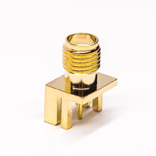 SMA Connector Female Edge Mount for PCB Mount 180 Degree Gold Plating SMA Connector Female Edge Mount for PCB Mount 180 Degree Gold Plating