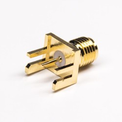 SMA Connector Female Straight 50 Ohm Edge Mount for PCB Gold Plating