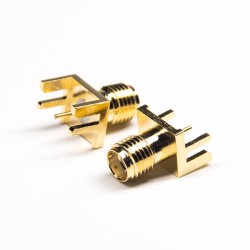 SMA Connector Female Straight 50 Ohm Edge Mount for PCB Gold Plating