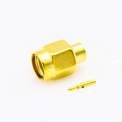 SMA Connector for Semi-rigid 141 Cable Male 180 Degree Solder Type