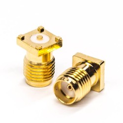 SMA Connector Panel SMT for PCB Mount Female 180 Degree Gold Plating