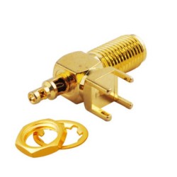 SMA Connector PCB Mount Right Angle Female Solder Type