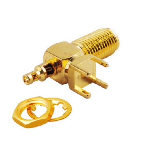 SMA Connector PCB Mount Right Angle Female Solder Type SMA Connector PCB Mount Right Angle Female Solder Type