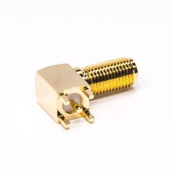 SMA Connector Right Angle Jack Through Hole for PCB Mount