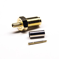 SMA Connector RP Female Crimp Type for RG316 Coaxial Cable Gold Plating