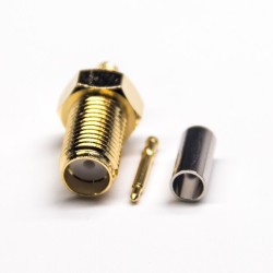 SMA Connector RP Female Crimp Type for RG316 Coaxial Cable Gold Plating