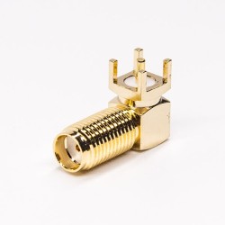 SMA Connector Type Right Angled Female Through Hole for PCB Mount