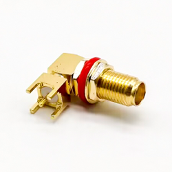 SMA Connector WaterProof Female PCB Mount Angled DIPType Front Bulkhead