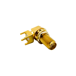 SMA Connector WaterProof Female PCB Mount Angled DIPType Front Bulkhead