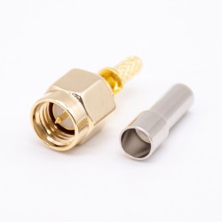 SMA Crimp Connector 180 Degree Plug Coaxial RF Connector