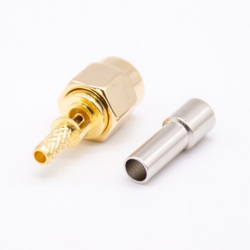 SMA Crimp Connector 180 Degree Plug Coaxial RF Connector SMA Crimp Connector 180 Degree Plug Coaxial RF Connector